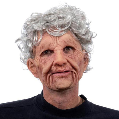 Maschera da vecchio, maschera realistica in lattice a testa intera per adulti, maschera horror rugosa per feste e cospla