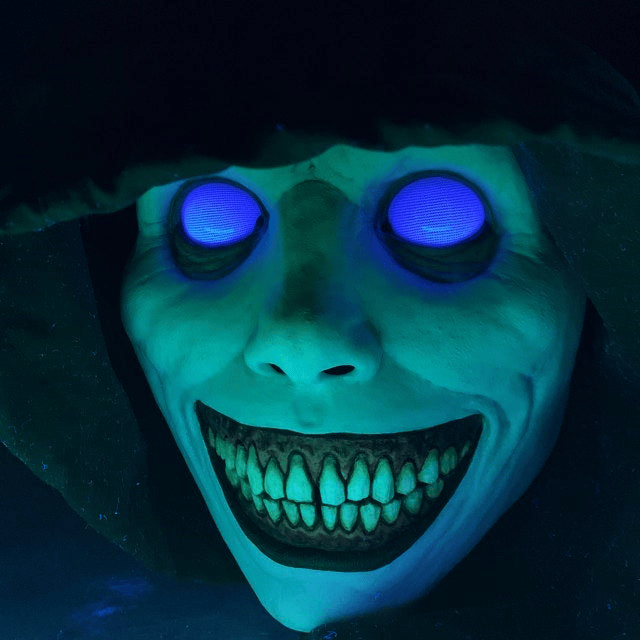 Maschera di Halloween spaventosa, maschera horror demone sorridente in lattice per adulti, maschera inquietante per fest