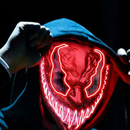 Maschera di Halloween spaventosa, maschera horror demone sorridente in lattice per adulti, maschera inquietante per fest