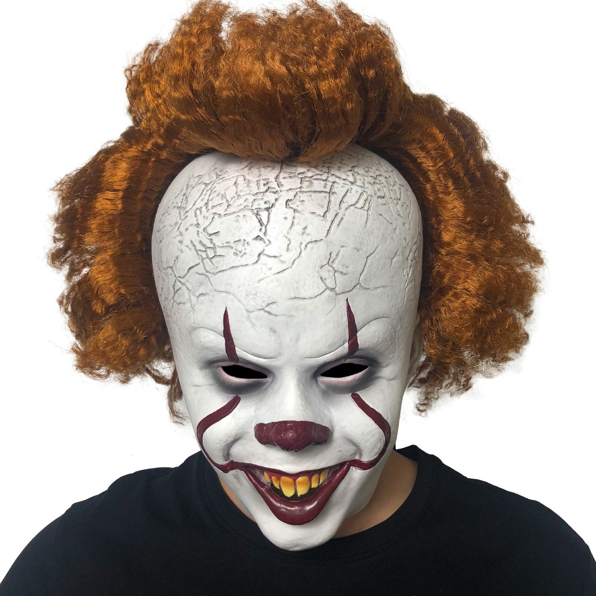 Maschera di Halloween spaventosa, maschera horror demone sorridente in lattice per adulti, maschera inquietante per fest