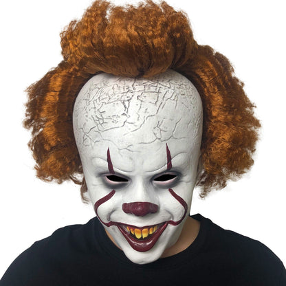 Maschera di Halloween spaventosa, maschera horror demone sorridente in lattice per adulti, maschera inquietante per fest