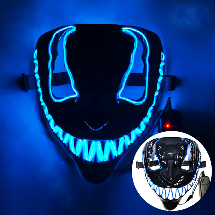 Maschera di Halloween spaventosa, maschera horror demone sorridente in lattice per adulti, maschera inquietante per fest
