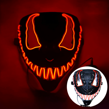 Maschera di Halloween spaventosa, maschera horror demone sorridente in lattice per adulti, maschera inquietante per fest
