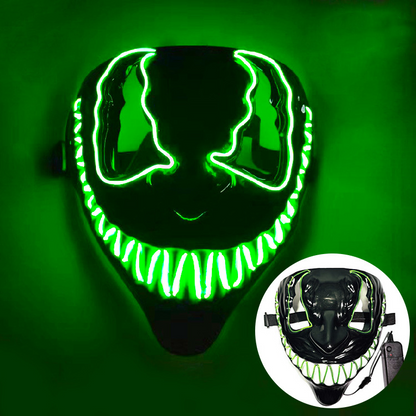 Maschera di Halloween spaventosa, maschera horror demone sorridente in lattice per adulti, maschera inquietante per fest