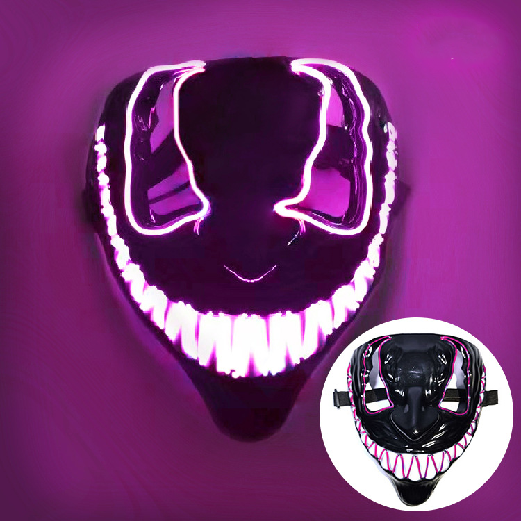 Maschera di Halloween spaventosa, maschera horror demone sorridente in lattice per adulti, maschera inquietante per fest