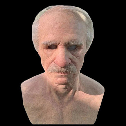 Maschera realistica in silicone da anziano