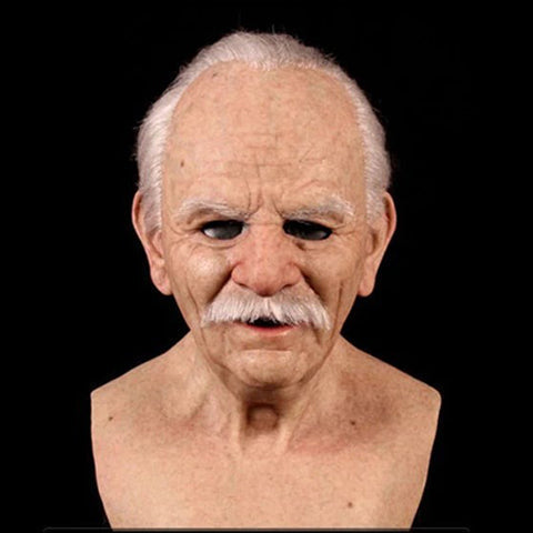 Maschera realistica in silicone da anziano