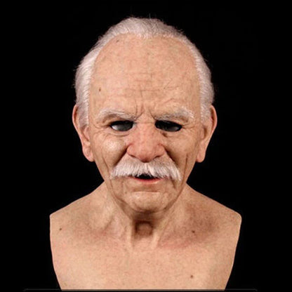 Maschera realistica in silicone da anziano
