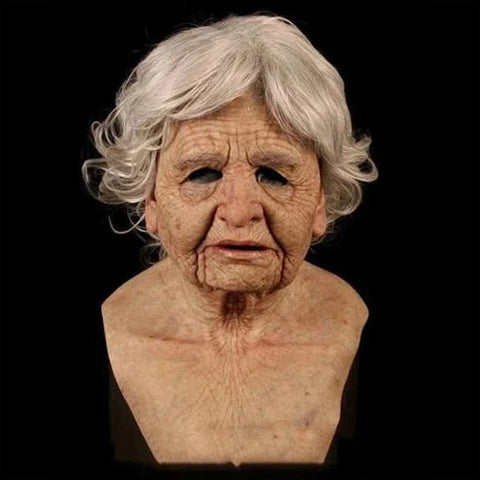 Maschera realistica in silicone da anziano