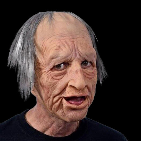 Maschera realistica in silicone da anziano