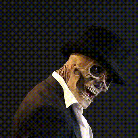 Maschera scheletro realistica con cervello per adulti Halloween