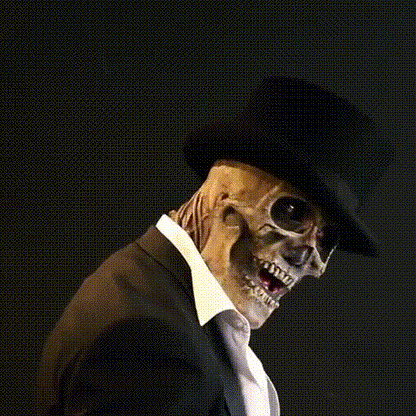 Maschera scheletro realistica con cervello per adulti Halloween