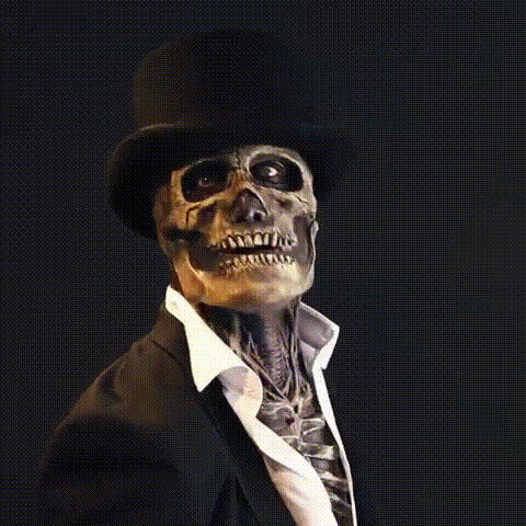 Maschera scheletro realistica con cervello per adulti Halloween