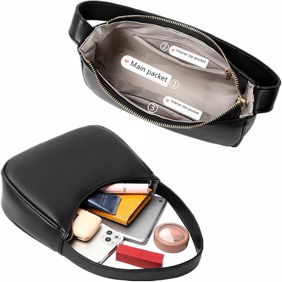 Mini borsa hobo con cerniera Sabrina