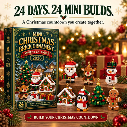 Mini calendario dell'Avvento con 24 set di costruzioni natalizie da costruire e appendere