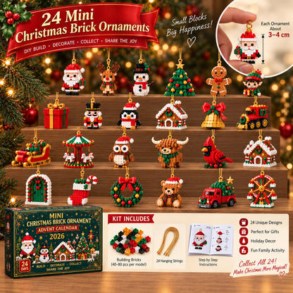Mini calendario dell'Avvento con 24 set di costruzioni natalizie da costruire e appendere