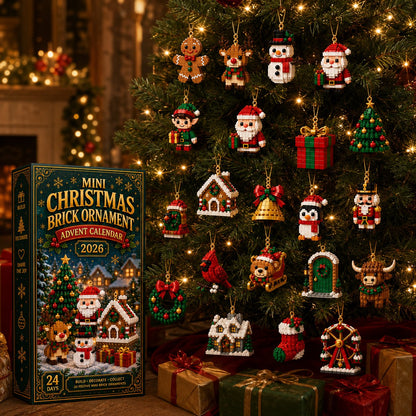 Mini calendario dell'Avvento con 24 set di costruzioni natalizie da costruire e appendere