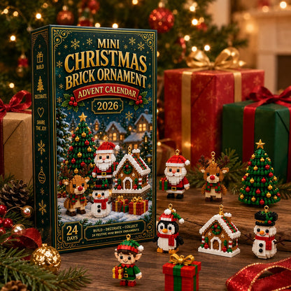 Mini calendario dell'Avvento con 24 set di costruzioni natalizie da costruire e appendere