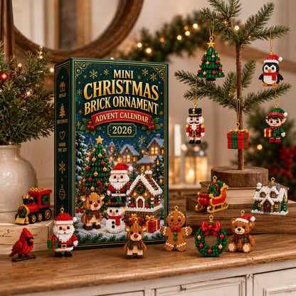 Mini calendario dell'Avvento con 24 set di costruzioni natalizie da costruire e appendere