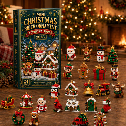 Mini calendario dell'Avvento con 24 set di costruzioni natalizie da costruire e appendere