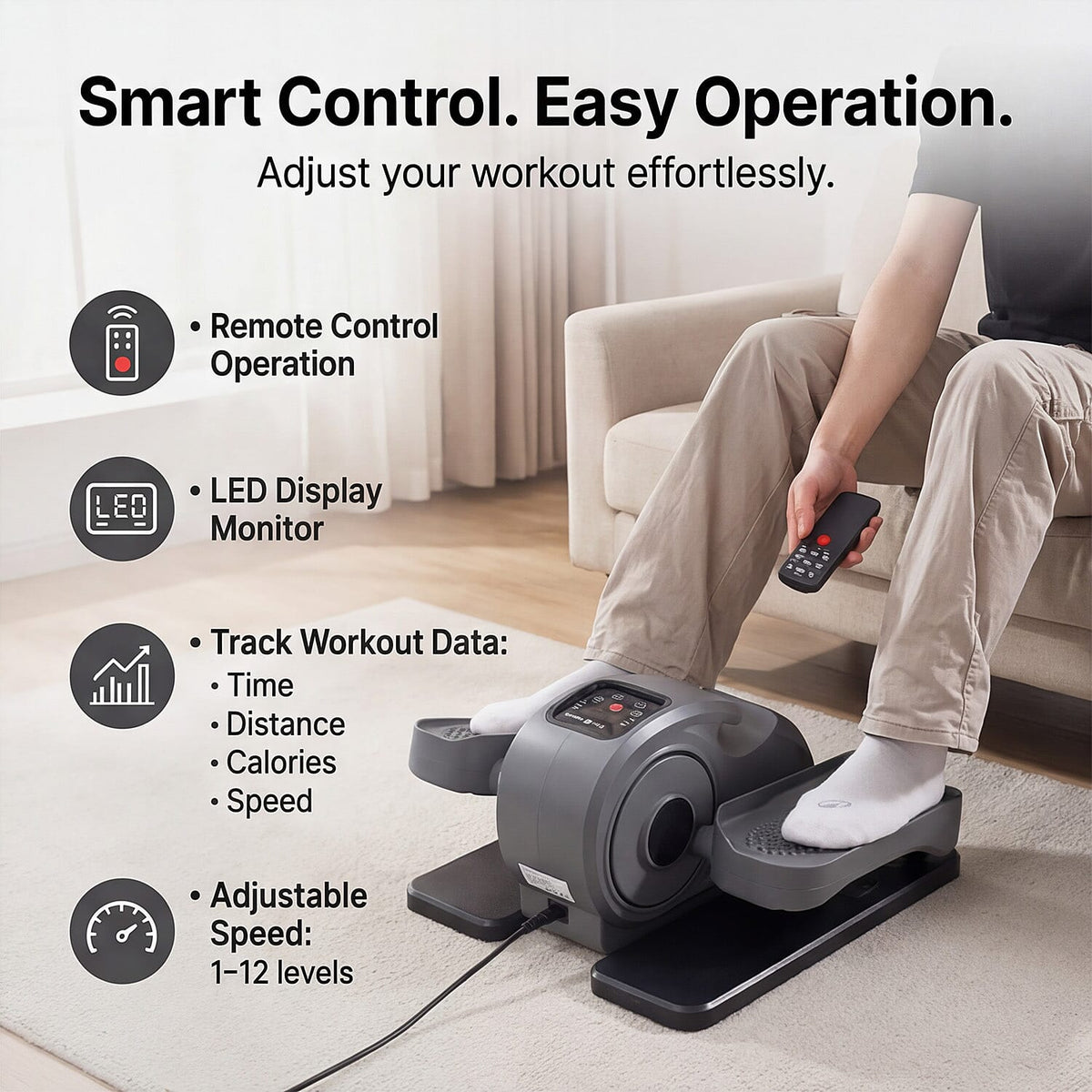 Mini Ellittica Elettrica per Gambe – Allenamento Seduto a Casa