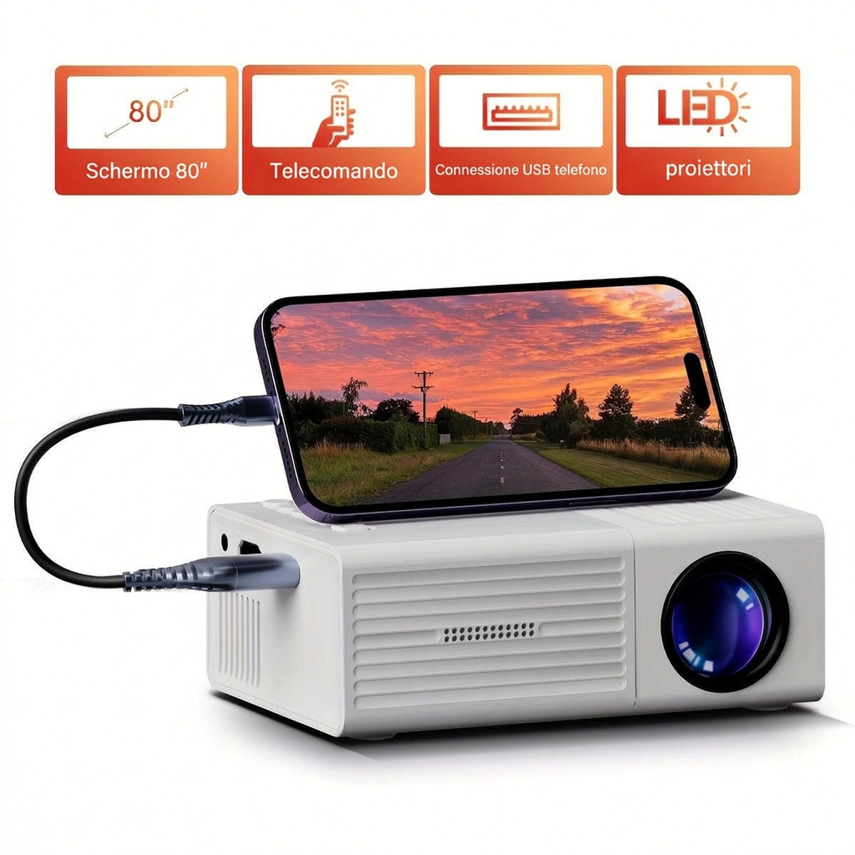 Mini proiettore ultra-compatto 3.000 lumen LumoBeam
