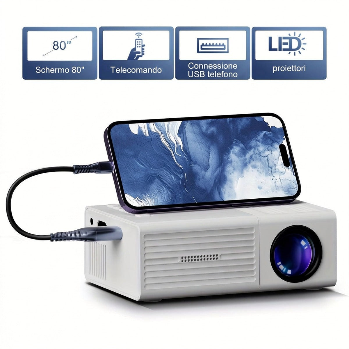 Mini proiettore ultra-compatto 3.000 lumen LumoBeam