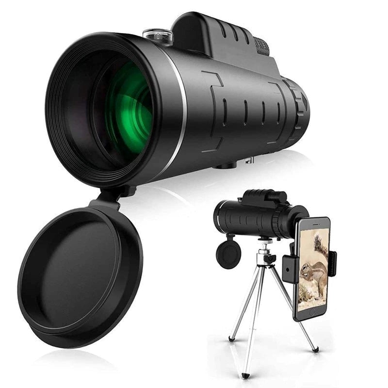 Monocolo HD Starscope - Monocolo ad Alta Potenza con Supporto Smartphone e Treppiede – Telescopio Monocolo Impermeabile