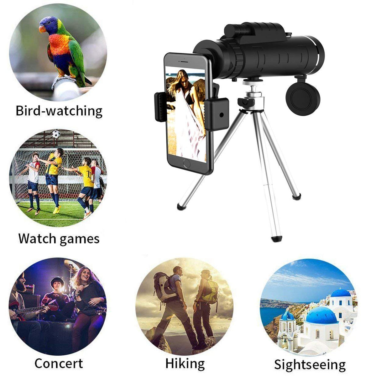 Monocolo HD Starscope - Monocolo ad Alta Potenza con Supporto Smartphone e Treppiede – Telescopio Monocolo Impermeabile