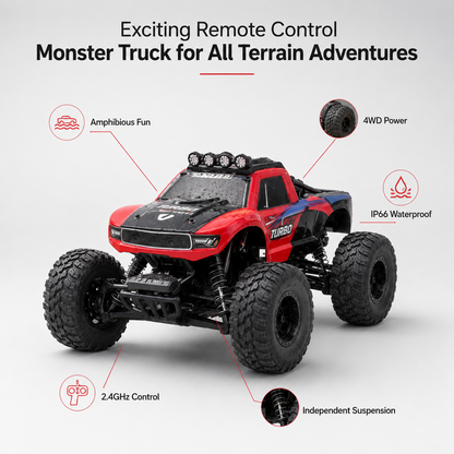 Monster Truck Radiocomandato Anfibio per Avventure su Ogni Terreno