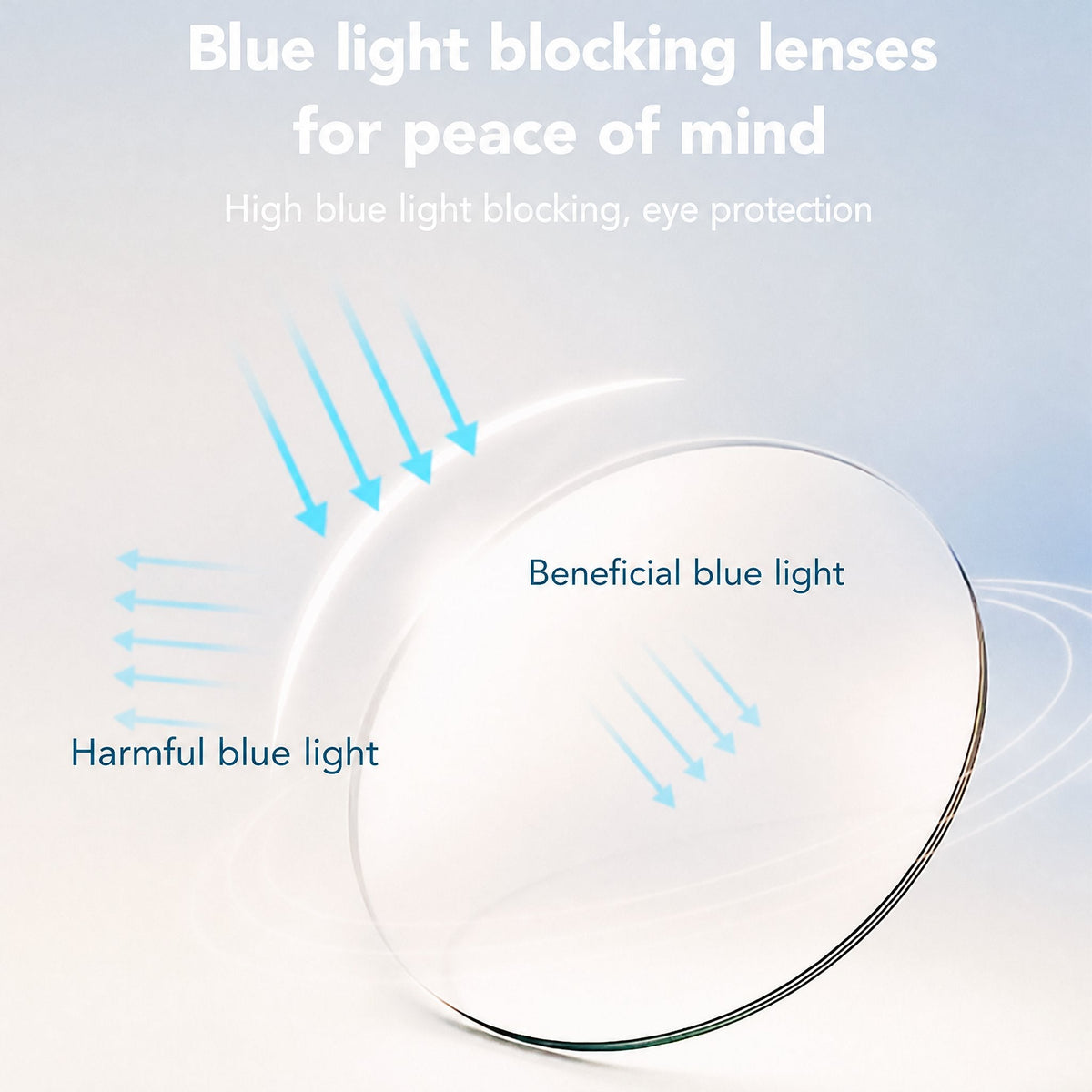 Occhiali a mezza montatura con filtro luce blu