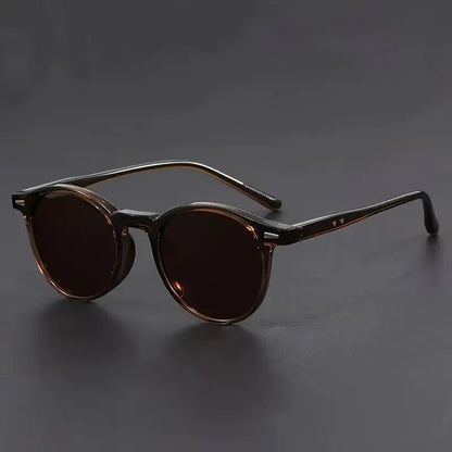 Occhiali da sole da uomo RetroView – Montatura rotonda tartarugata leggera