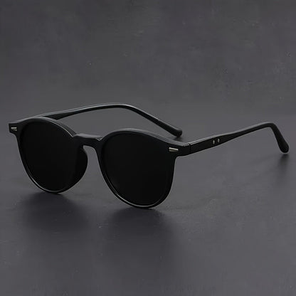 Occhiali da sole da uomo RetroView – Montatura rotonda tartarugata leggera
