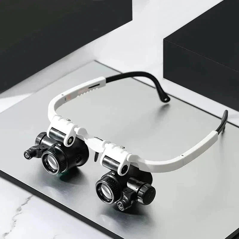 Occhiali Lente d'Ingrandimento LED con Zoom 8x, 15x, 23x