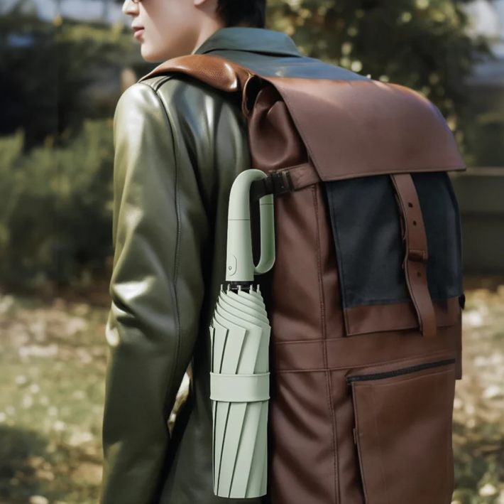 Ombrello antivento con bordo riflettente