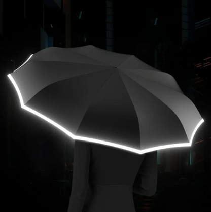 Ombrello antivento con bordo riflettente