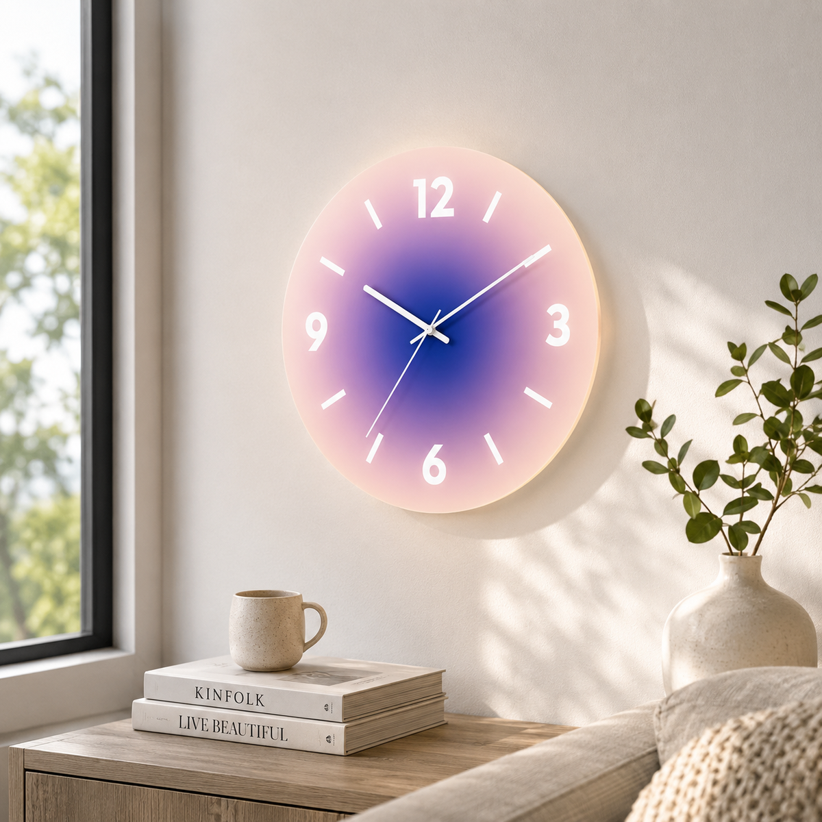 Orologio da parete in vetro Sunset