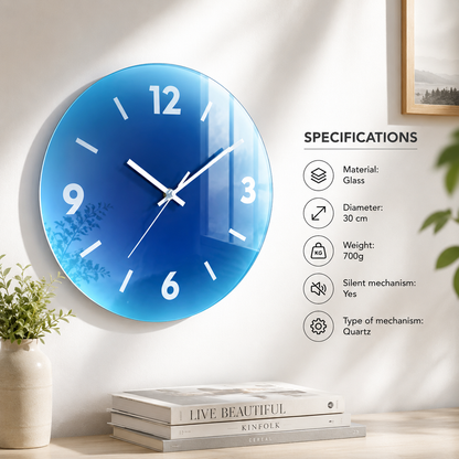 Orologio da parete in vetro Sunset