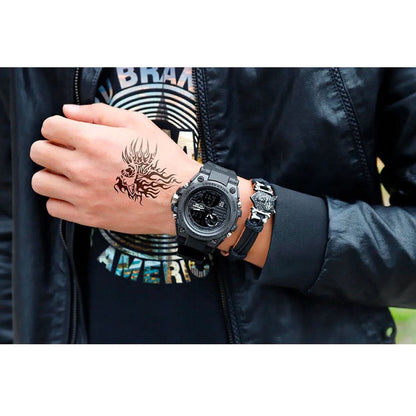 Orologio militare da uomo con display analogico digitale e funzioni