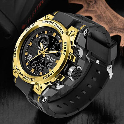 Orologio militare da uomo con display analogico digitale e funzioni