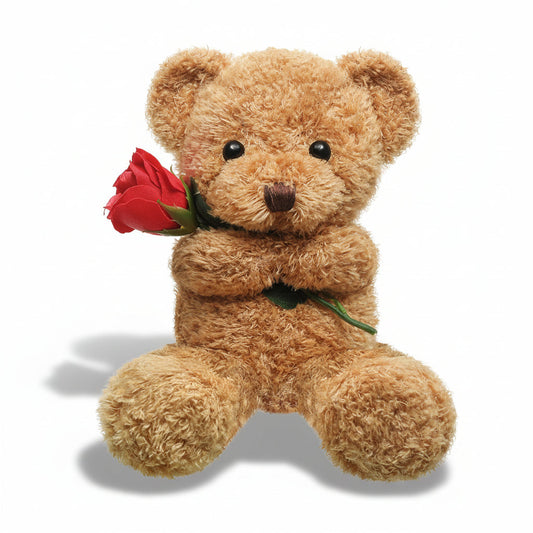 Orsetto di peluche con rosa per San Valentino