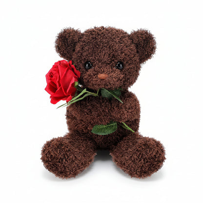 Orsetto di peluche con rosa per San Valentino