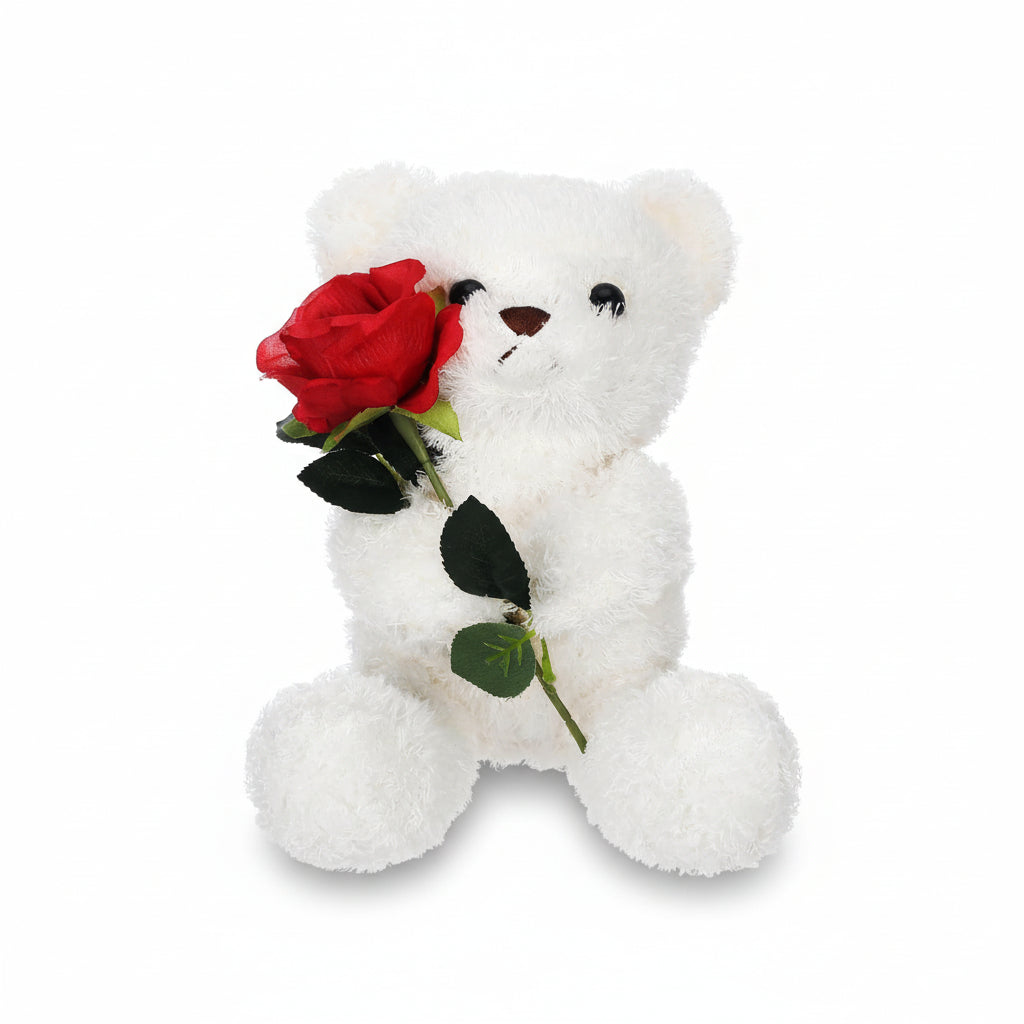 Orsetto di peluche con rosa per San Valentino