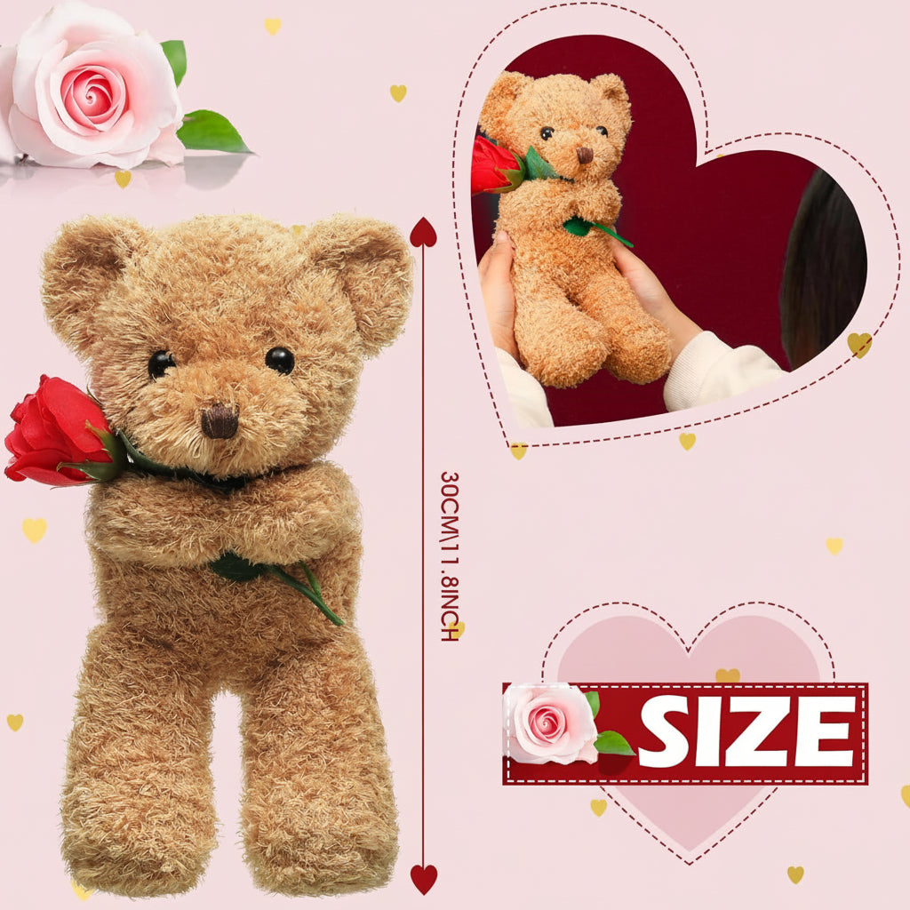 Orsetto di peluche con rosa per San Valentino