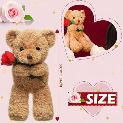 Orsetto di peluche con rosa per San Valentino