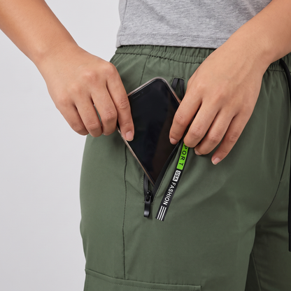 Pantaloni cargo da donna con elastico in vita