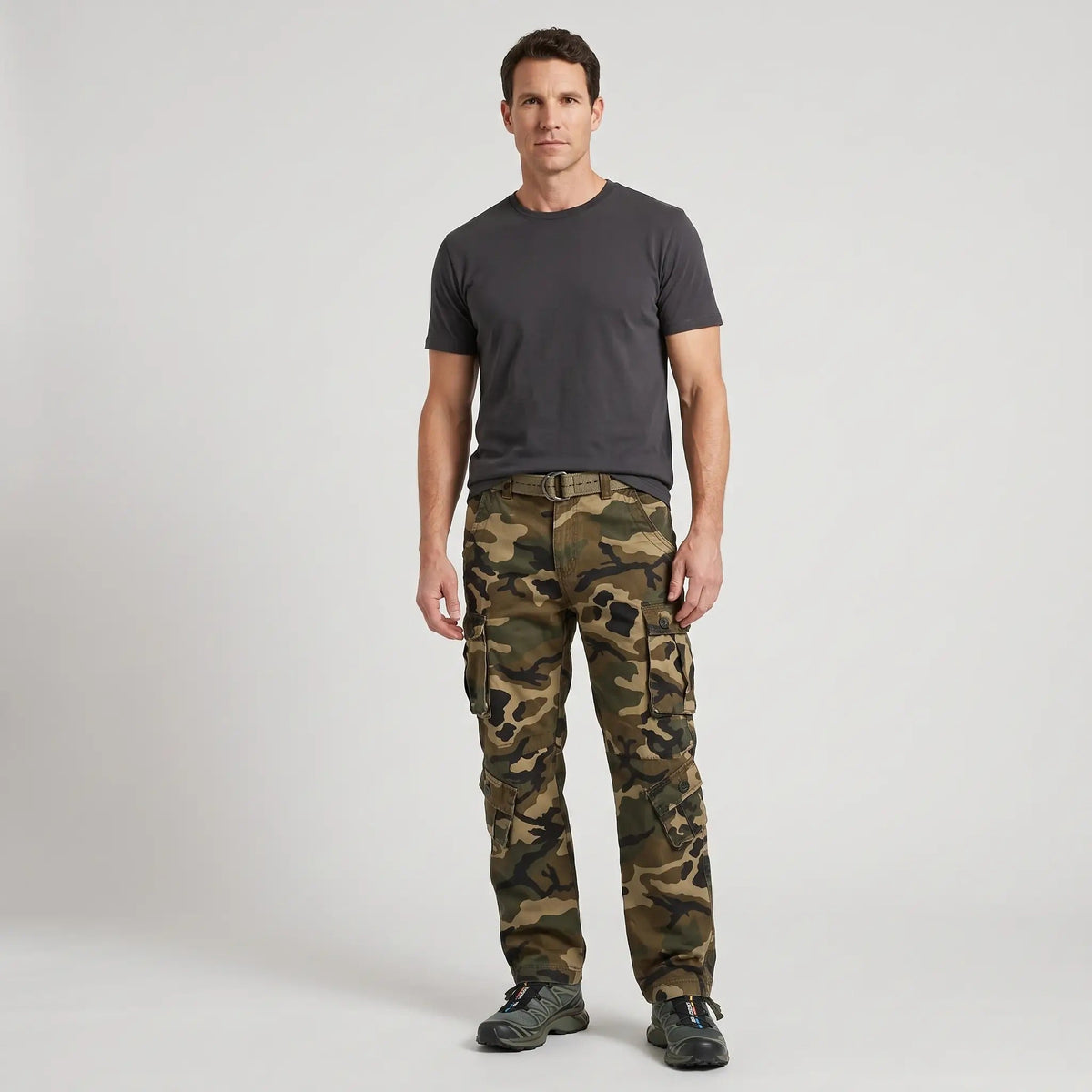 Pantaloni cargo mimetici da uomo - Pantaloni combat - 8 tasche vestibilità comoda