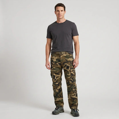 Pantaloni cargo mimetici da uomo - Pantaloni combat - 8 tasche vestibilità comoda