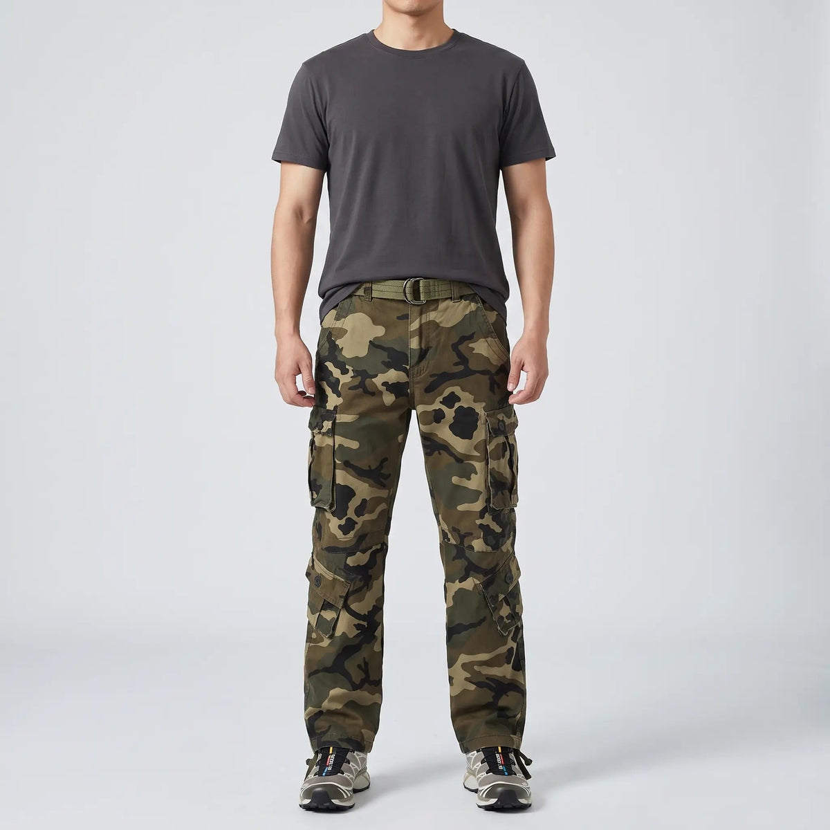 Pantaloni cargo mimetici da uomo - Pantaloni combat - 8 tasche vestibilità comoda