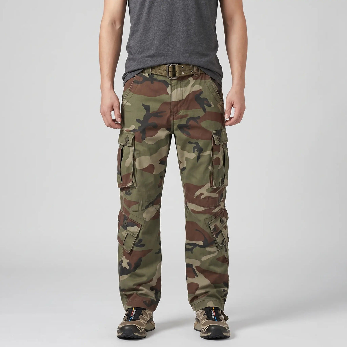 Pantaloni cargo mimetici da uomo - Pantaloni combat - 8 tasche vestibilità comoda